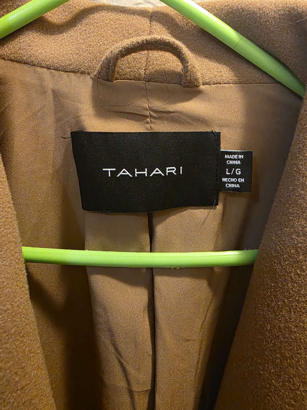 Tahari Camel Brown Coat - Large